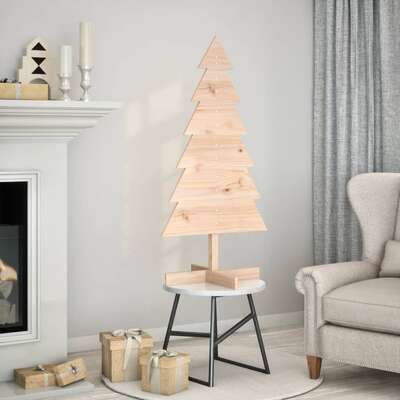 Elegance Wooden Christmas Tree for Decoration 120 cm Solid Wood Pine