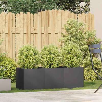 Steel Raised Garden Bed Planter 120cm Black | EXTG