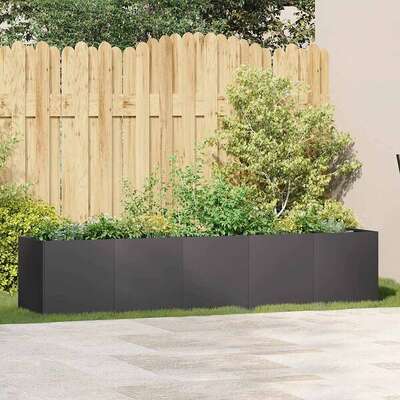 Steel Raised Garden Bed Planter 200cm Black | EXTG