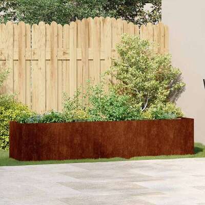 Weathering Steel Garden Planter 200cm Raised Bed | EXTG