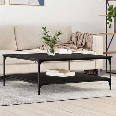 Premium Coffee Table Black oak Engineered Wood - Soft Upholstery