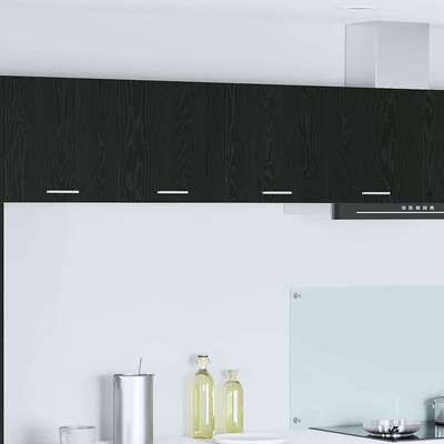 Minimalist Hanging Cabinet Riga Black Oak Engineered Wood - Premium