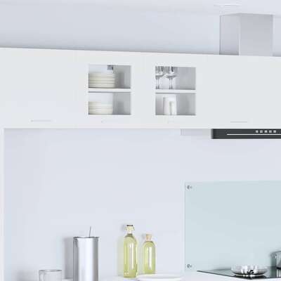 Modern Hanging Cabinet with Shelf Riga 2 pcs White - Designer Finish