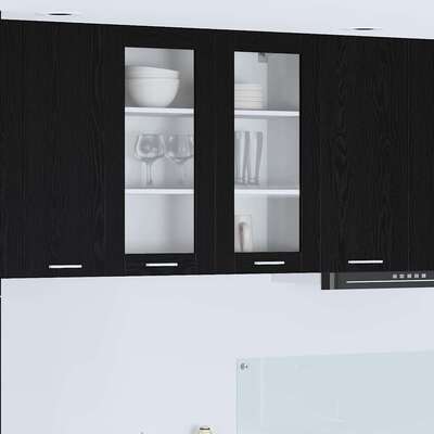 Minimalist Hanging Cabinet Riga Black Oak Engineered Wood