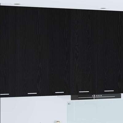 Functional Hanging Cabinet Riga Black Oak Engineered Wood - Home