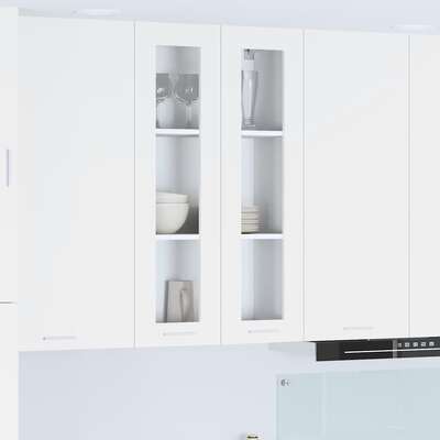 Premium Hanging Cabinet Riga White Engineered Wood - Designer Finish