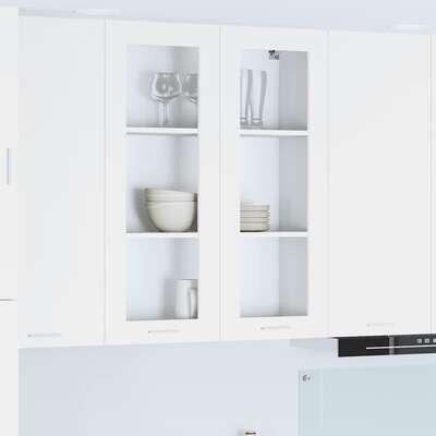 Contemporary Hanging Cabinet Riga White Engineered Wood - Premium