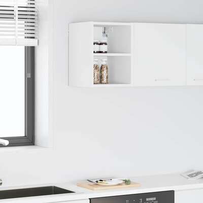 Premium Hanging Cabinet Riga White Engineered Wood - Premium Comfort
