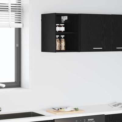 Compact Hanging Cabinet with Shelf Riga Black Oak - Space-Saving
