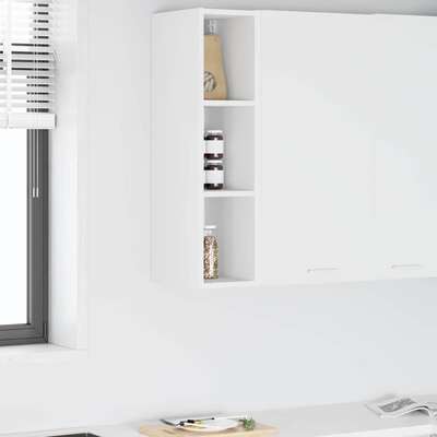 Stylish Hanging Cabinet Riga White Engineered Wood - Home Dacor