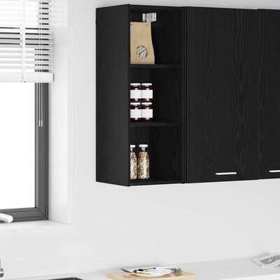 Premium Hanging Cabinet with Shelf Riga Black Oak - Comfortable