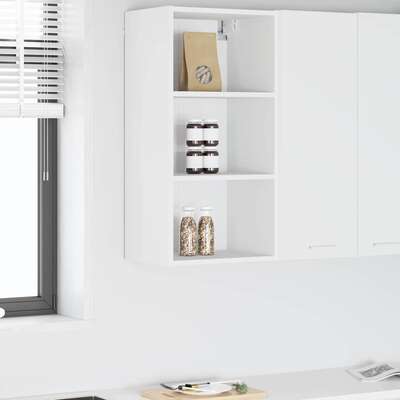 Elegant Hanging Cabinet Riga White Engineered Wood - Sleek Modern