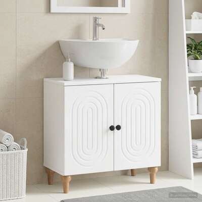 Bathroom Sink Cabinet White Slim 59.5x31.5x59cm