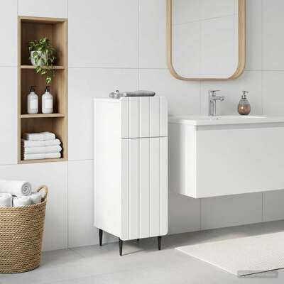 Bathroom Storage Cabinet White Slim 30x31x79.5cm