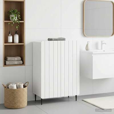 Bathroom Storage Cabinet White Slim 59.5x31x79.5cm