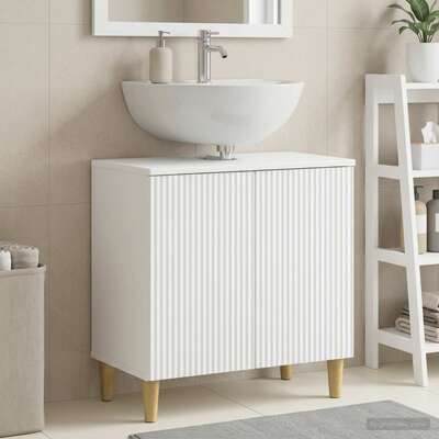 Bathroom Sink Cabinet White Modern 59.5x31.5x59cm