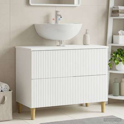 Bathroom Sink Cabinet White Modern 82x41x59cm