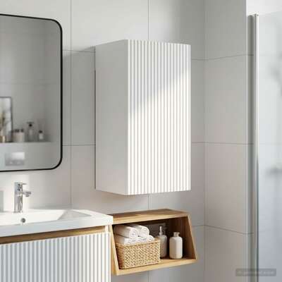 Bathroom Wall Cabinet White Slim 30x31x59cm