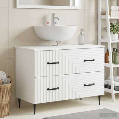 Bathroom Sink Cabinet White Slimline 82x41x58.5cm