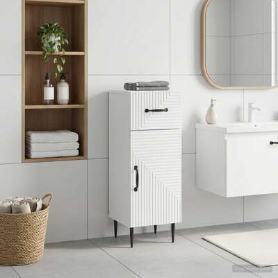 Bathroom Storage Cabinet White Slim 30x31x80cm
