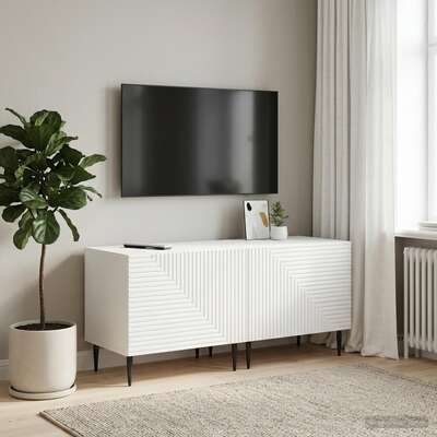 White TV Cabinet Engineered Wood 49x35x43cm