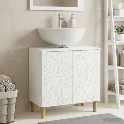 Bathroom Sink Cabinet White Modern 59.5x31.5x59cm