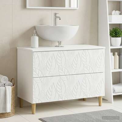 Bathroom Sink Cabinet White Modern 82x41x59cm