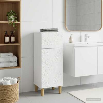 Bathroom Storage Cabinet White Slim 30x31x80cm