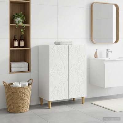 Bathroom Storage Cabinet White Slim 59.5x31x80cm