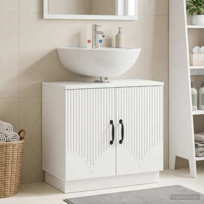 Bathroom Sink Cabinet White Modern 59.5x31.5x56cm