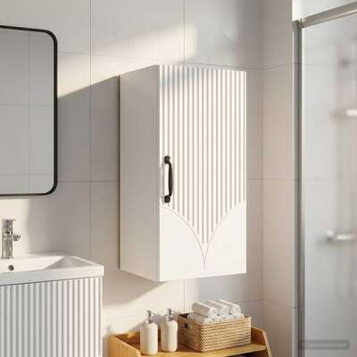 Bathroom Wall Cabinet White Slim 30x31x59cm