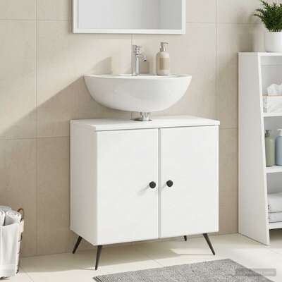 Bathroom Sink Cabinet White Slim 59.5x31.5x59cm