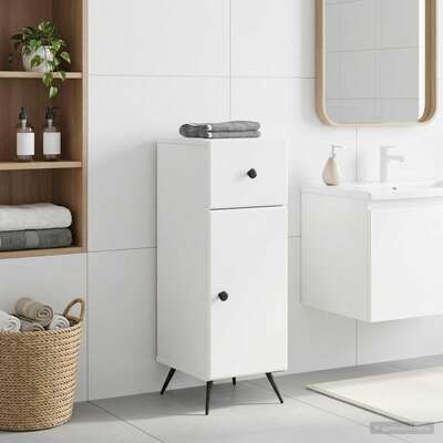 Bathroom Storage Cabinet White Compact 30x31x80cm