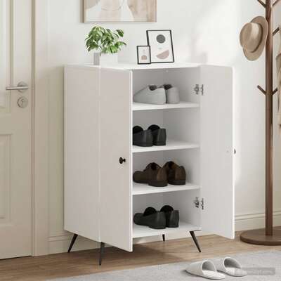 Shoe Cabinet White Modern 59.5x39.5x90cm