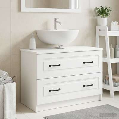 Bathroom Sink Cabinet White Modern 82x41x56cm
