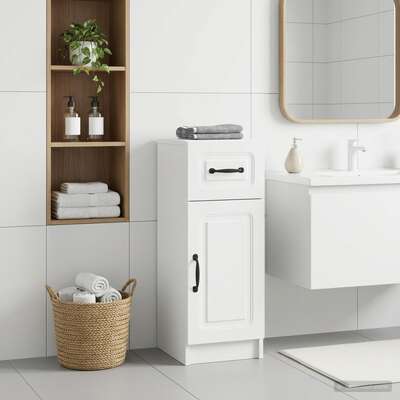 Bathroom Storage Cabinet White Slim 30x31x77cm