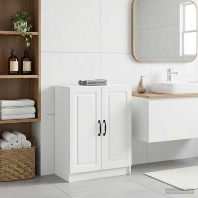 Bathroom Storage Cabinet White Slim 59.5x31x77cm