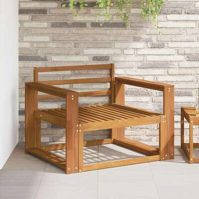 Solid Wood Armrest Natural 78x10x61cm
