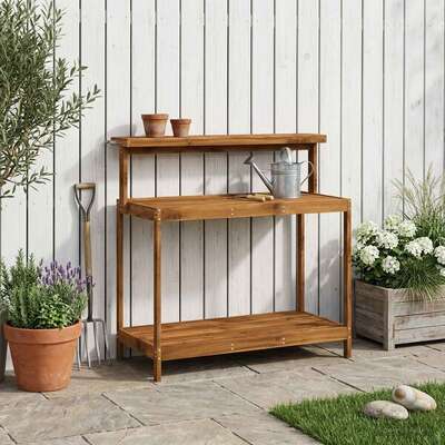 Outdoor Potting Bench Solid Wood 111.5x48.5x107cm