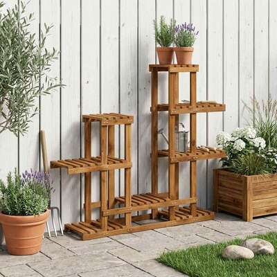 Plant Stand Natural Wood 118x25x96.5cm
