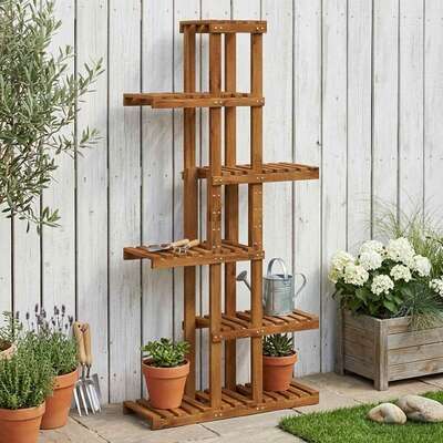Plant Stand Solid Acacia Wood Natural 68x23.5x140cm