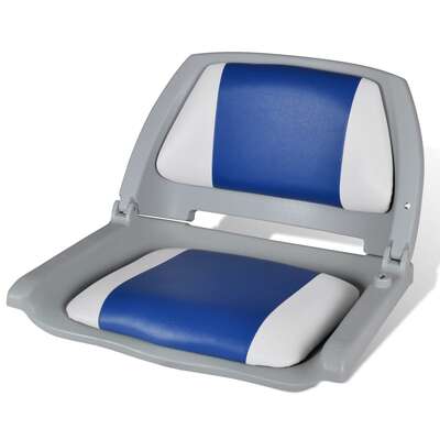 Boat Seat Foldable Backrest With Blue-white Pillow 