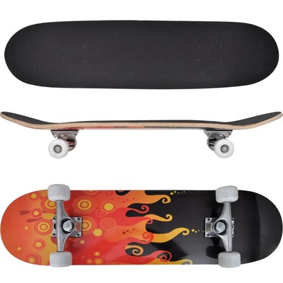 Oval Shape Skateboard 9 Ply Maple Fire Design 8"