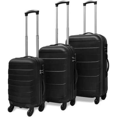 Three Piece Hardcase Trolley Set Black