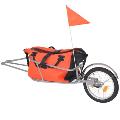 Bike Luggage Trailer with Bag Orange and Black