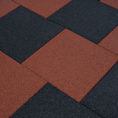 Fall Protection Tiles 6 pcs Rubber Red