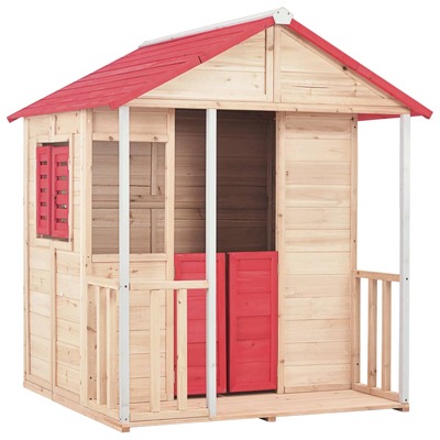 Kids Play House Wood Red