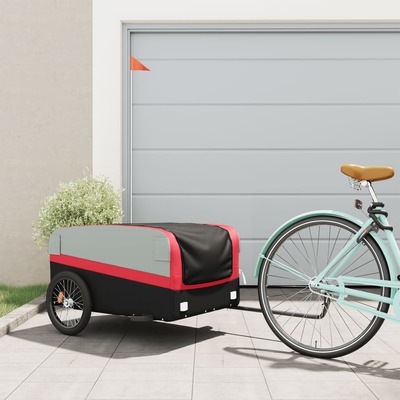 Bike Trailer Black & Red 45 kg Iron