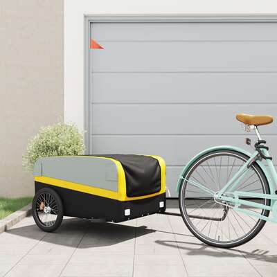 Bike Trailer Black & Yellow 45 kg Iron