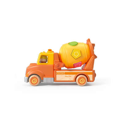 Wooden mixer truck with blocks sound and light